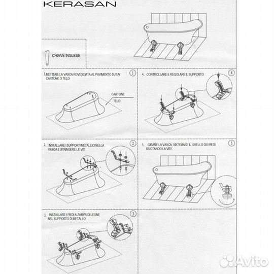 Ванна new отдельностоящая Kerasan Retro, 170х77/6