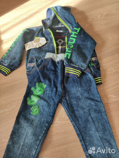 Джинсовый костюм для мальчика 104