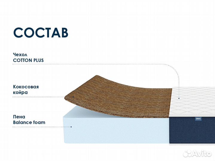 Матрас Dimax Практик Чип Ролл 23 кокос 60х190 см