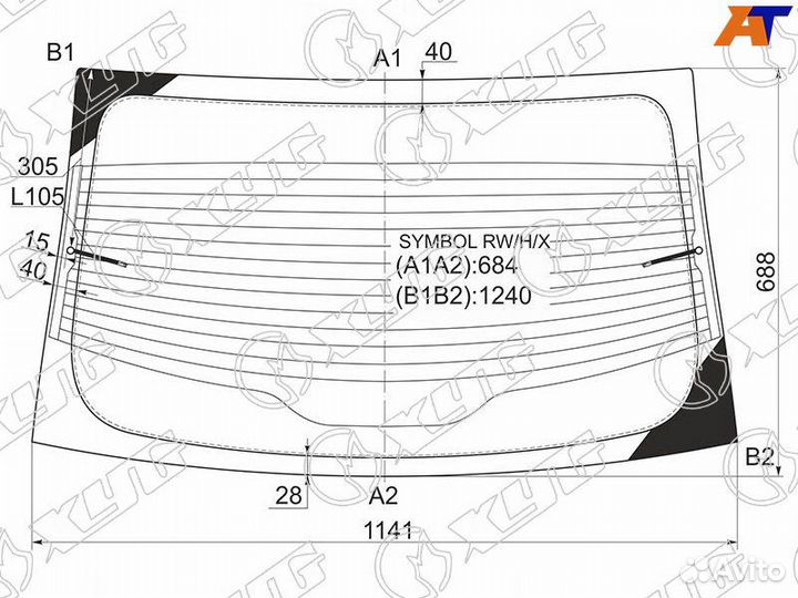 Лобовое стекло на Renault Symbol 08-12г