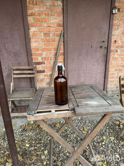 Бутылка стеклянная литровая с пробкой