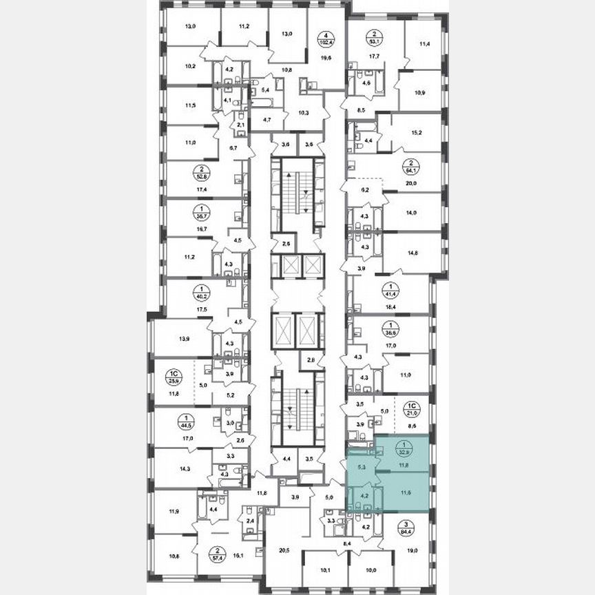 1-к. квартира, 32,9 м², 17/20 эт.