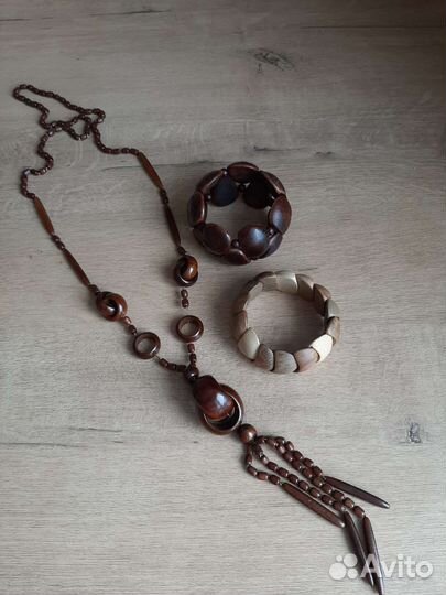 Бусы браслеты деревянные оригинальные