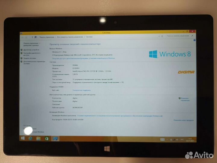 Планшет на Windows Digma 10.3 3G