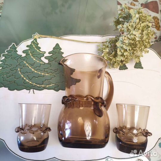 Стаканы+ рюмки + кувшин (Богемия )