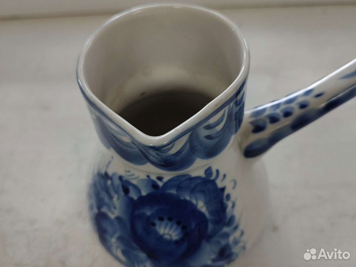 Турка для кофе Гжель, ручная работа