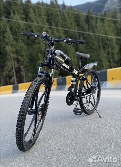 Велосипед складной на литых дисках черно-красный