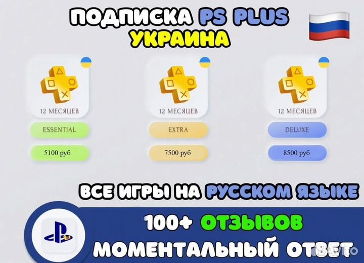 Подписка PS Plus extra Deluxe