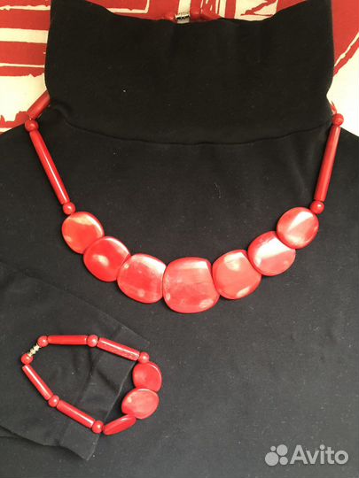 Колье и браслет из натурального камня
