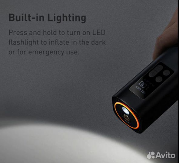 Автомобильный мини-компрессор Baseus 12В, 150psi