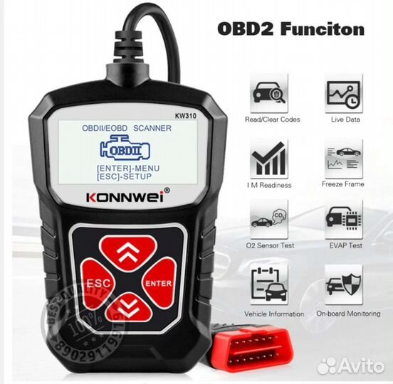 Konnwei KW310 OBD2 Авто сканер obdii
