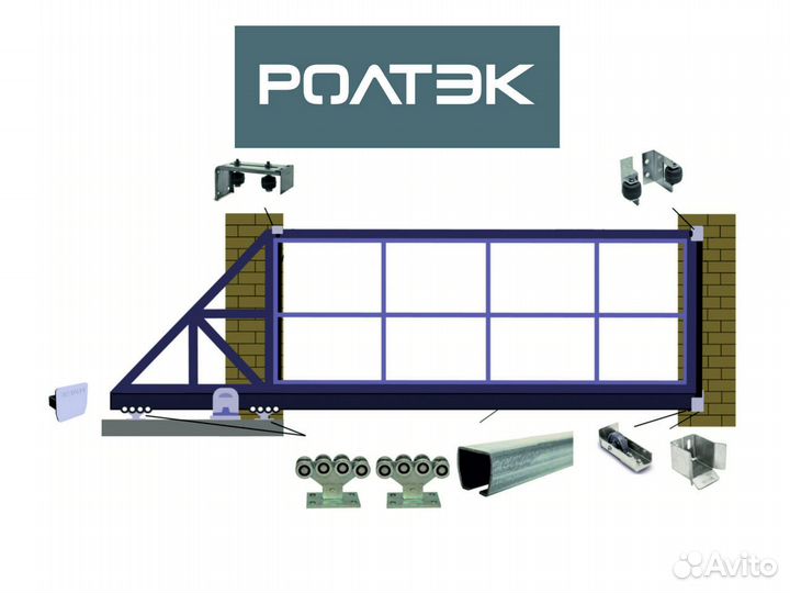 Комплект (фурнитура) для откатных ворот Ролтэк
