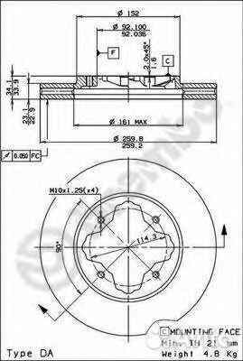 Тормозной диск 09529014 brembo