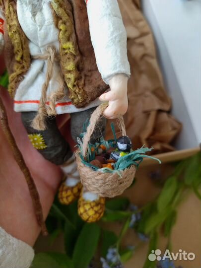 Ватная елочная игрушка бронь