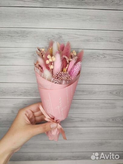 Мини букет из сухоцветов с лавандой на подарок