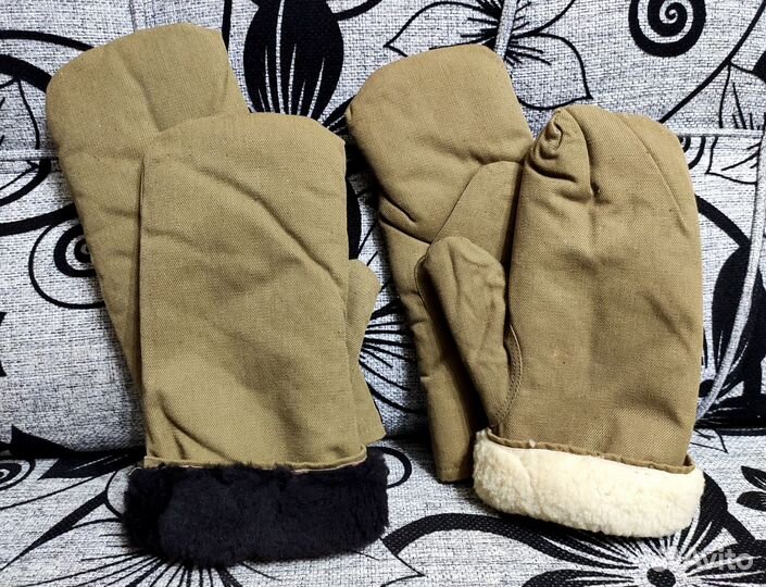 Рукавицы мужские армейские зимние, натуральный мех