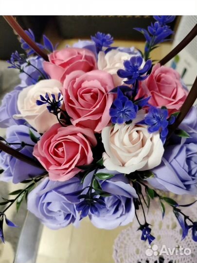 Букет из мыльных роз