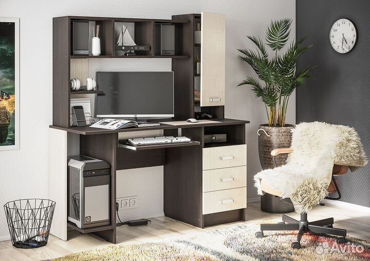Компьютерный стол кс-002 венге/дуб белфорд