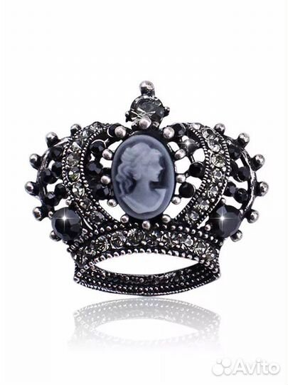 Брошь Tasyas Корона black