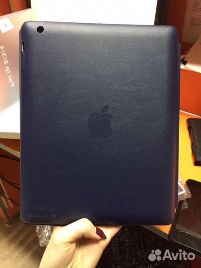 Чехол книжка для iPad 2/3/4(кожа) синий