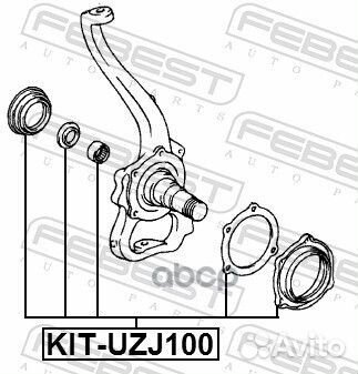 Ремкомплект поворотного кулака KIT-UZJ100 Febest