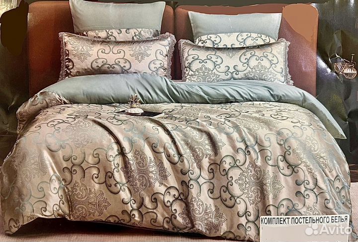 Постельное бельё жаккард с одеялом