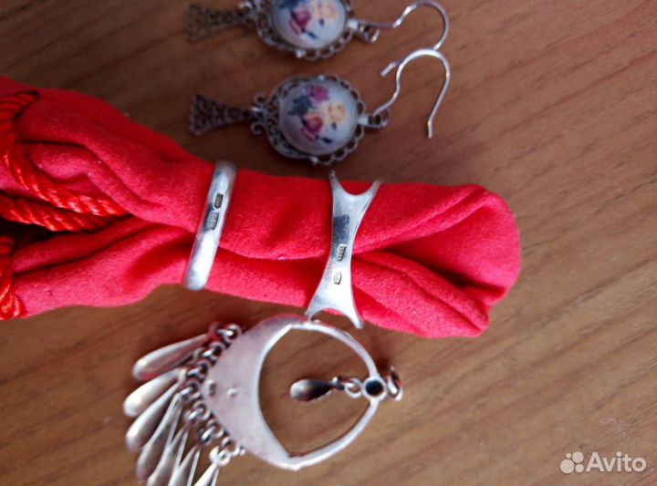 Серьги ювелирный сплав и серебро