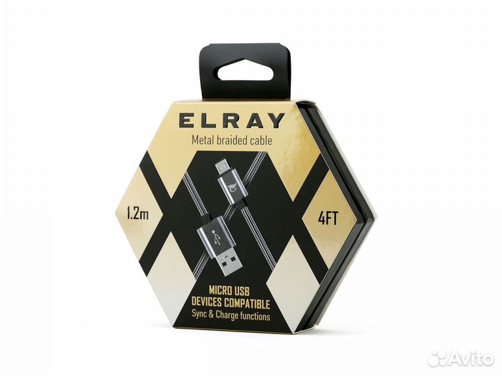 USB кабель Elray MetalBraided micro USB (1.2m)