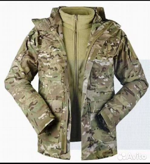 Куртка тактическая мультикам на флисе