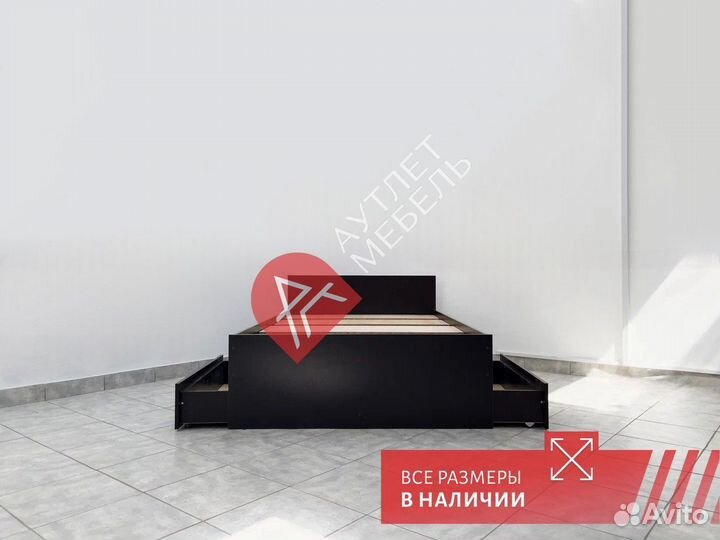 Кровать полутороспальная с ящиками