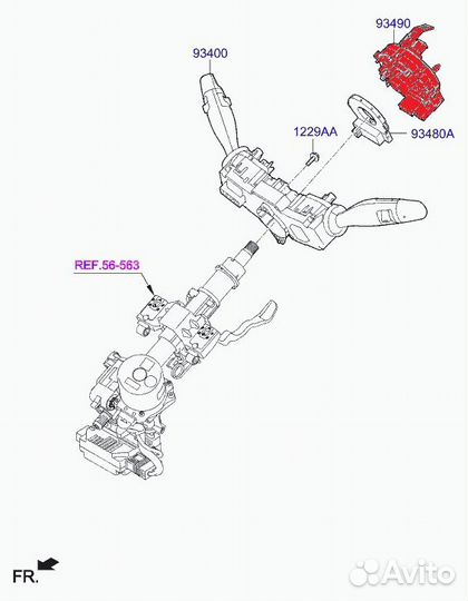 Подрулевой шлейф задний Hyundai Solaris седан