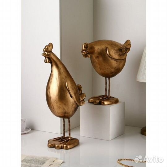 Набор фигур 'Цыпочки', полистоун, 58 см, золото, 1