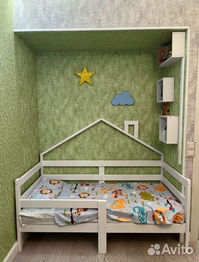 Кроватка берёза для малыша высокий борт Терем Инк