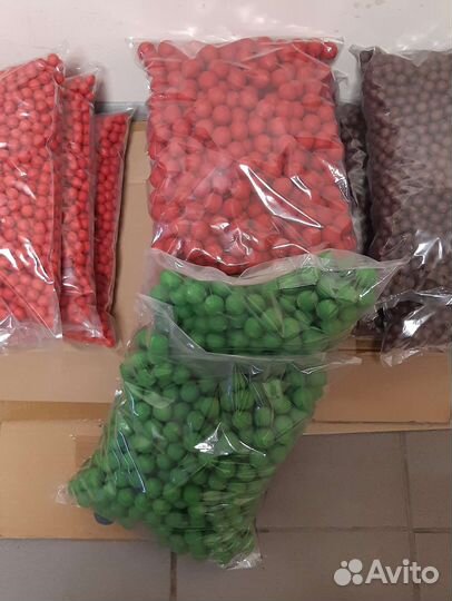 Бойлы разные ароматы и вкус. Свежие, варёные