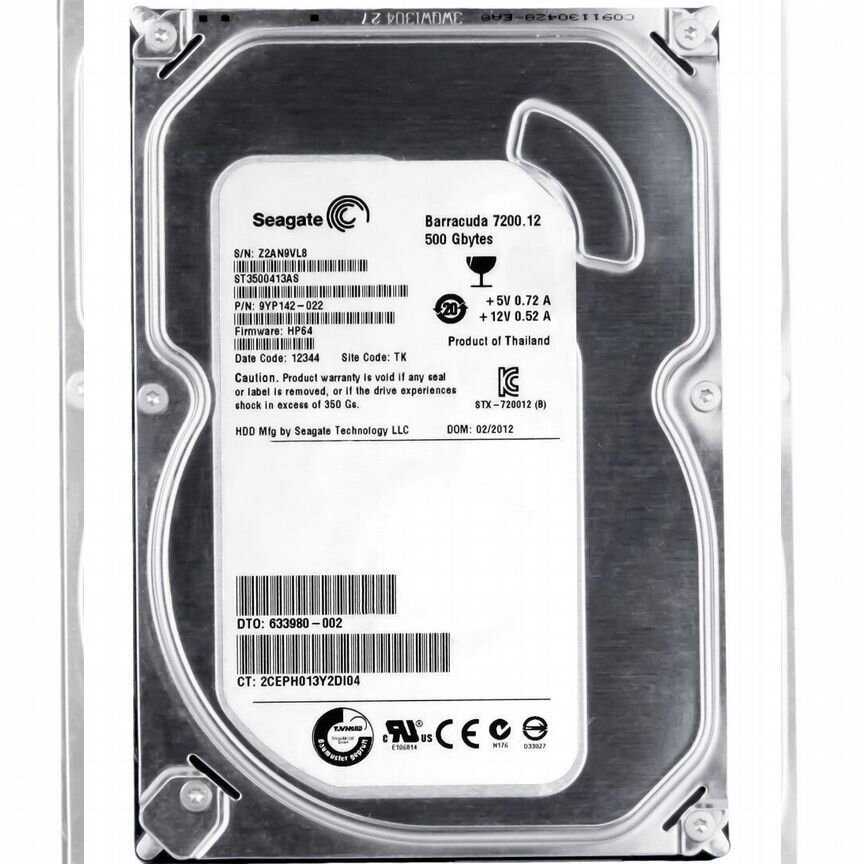 [633980-001] Жесткий Диск Hp 500gb Sata3 3,5" Hdd 633980-001