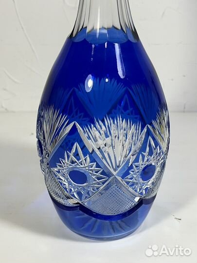 Графин хрустальный, синее стекло, СССР
