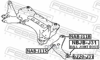 Сайлентблок передний переднего рычага NAB-J11S