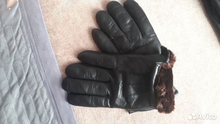 Перчатки кожаные зимние мужские