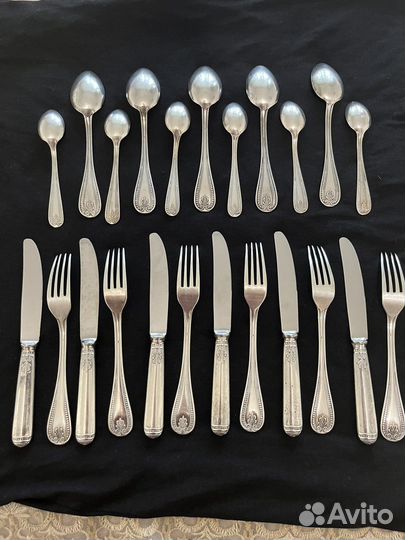 Набор столовых приборов серебро