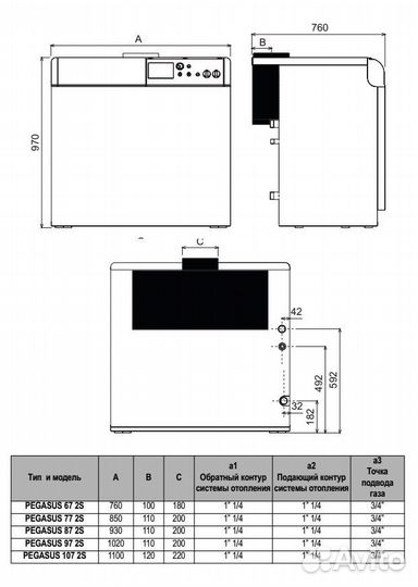 Напольный газовый котел отопления Ferroli pegasus