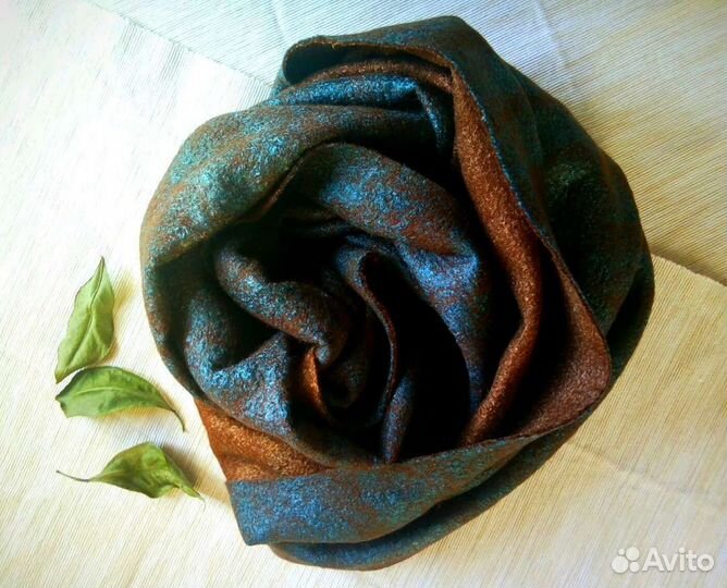 Шарф снуд валяный из шерсти мериноса