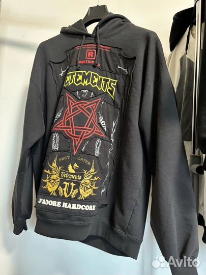 Vetements худи hardcore patch