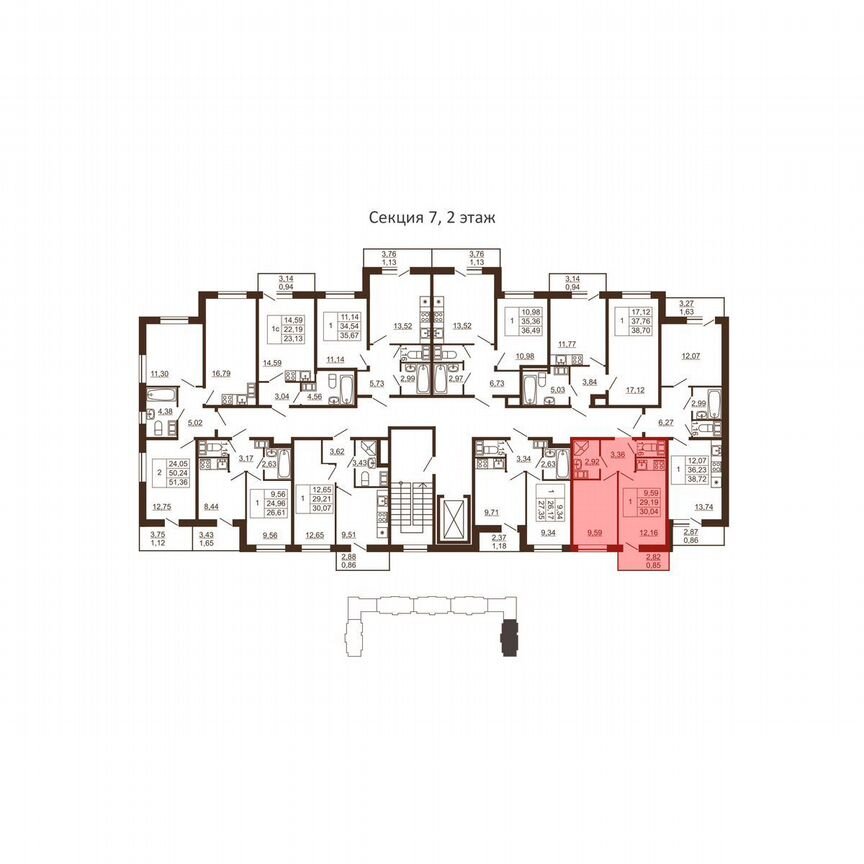 1-к. квартира, 30 м², 2/6 эт.