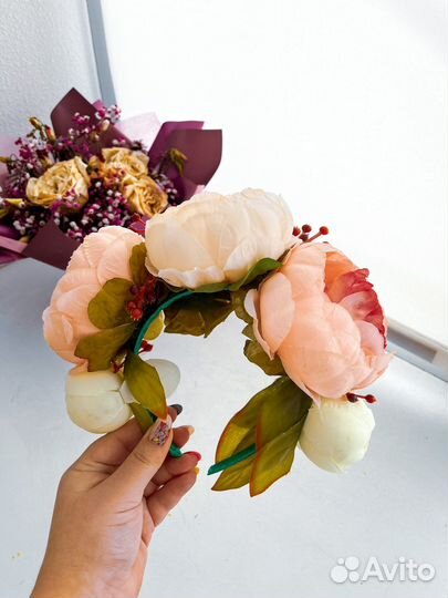 Ободок с цветами