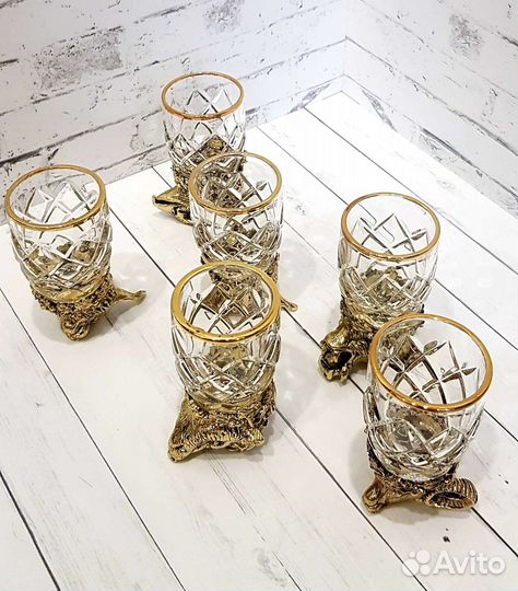 Стопки перевертыши в кейсе, хрусталь