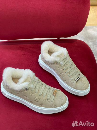 Меховые кеды Louis Vuitton