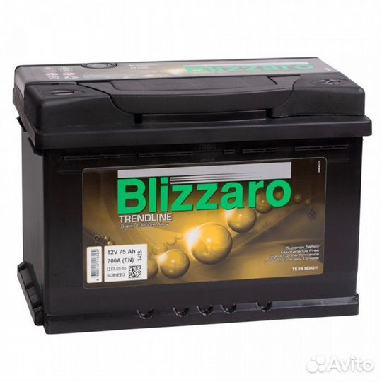 Аккумулятор Blizzaro trendline 75R обр. пол. 75 Ач