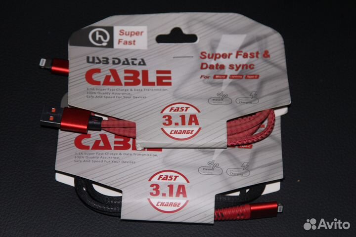 Кабели USB Lightning 1 метр, текстиль