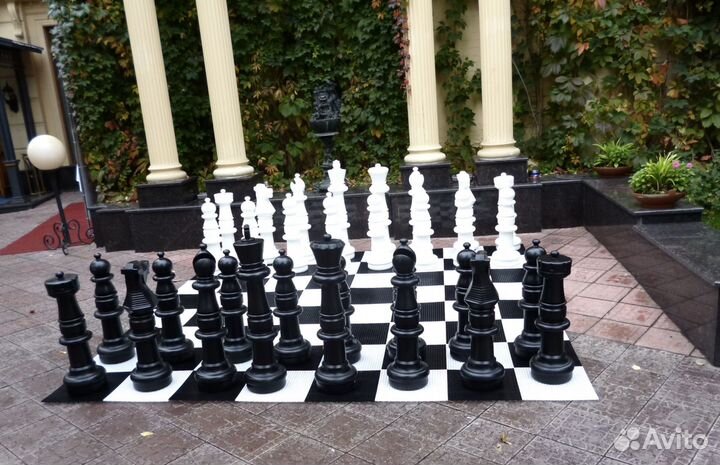 Шахматы уличные гигантские 3 в 1 h 90 см