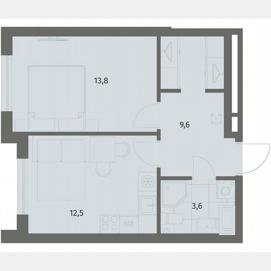 1-к. квартира, 39,5 м², 6/6 эт.